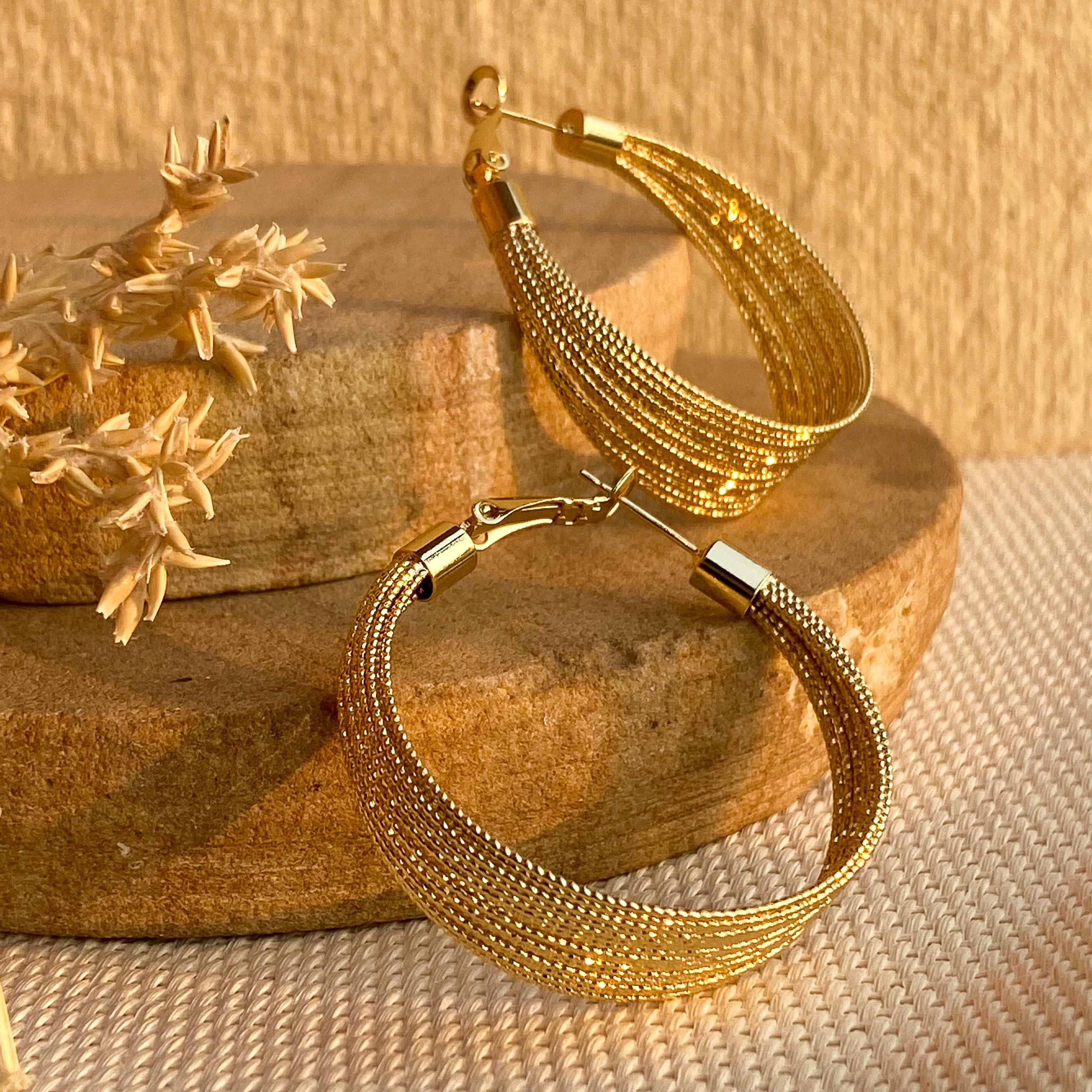 Golden Twinkle Hoops