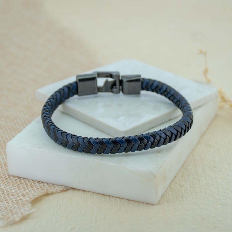 Navy Blue Braided Bracelet