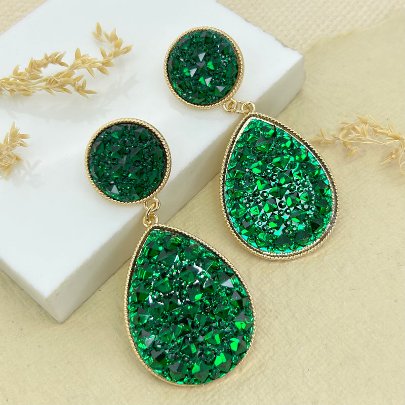 Emerald sales chandelier earrings