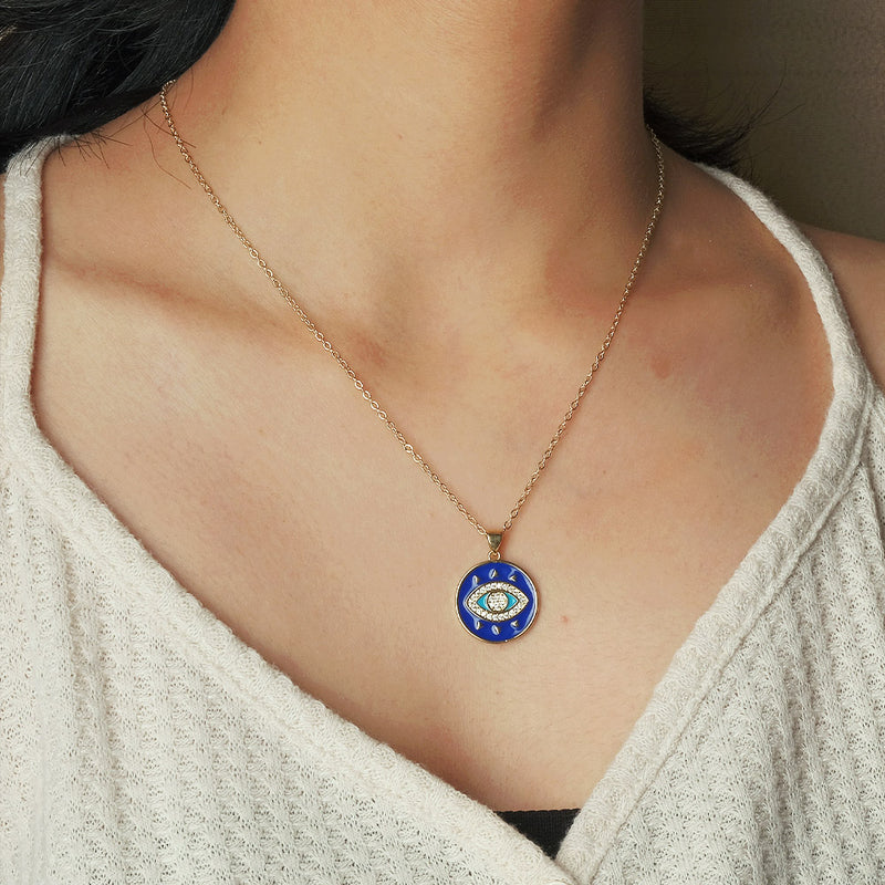 Blue and Gold Evileye Necklace