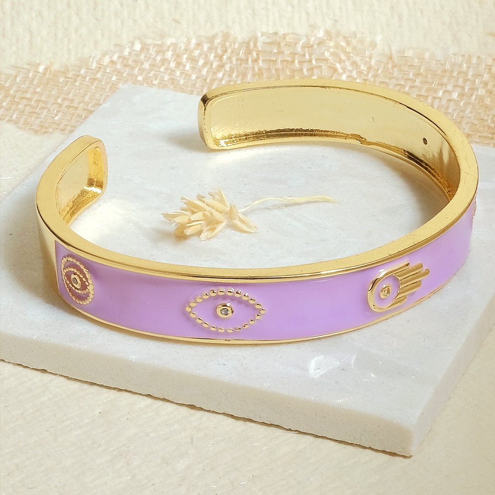 Pastel Hamsa Evil Eye Cuffs - Upakarnaproduct_type