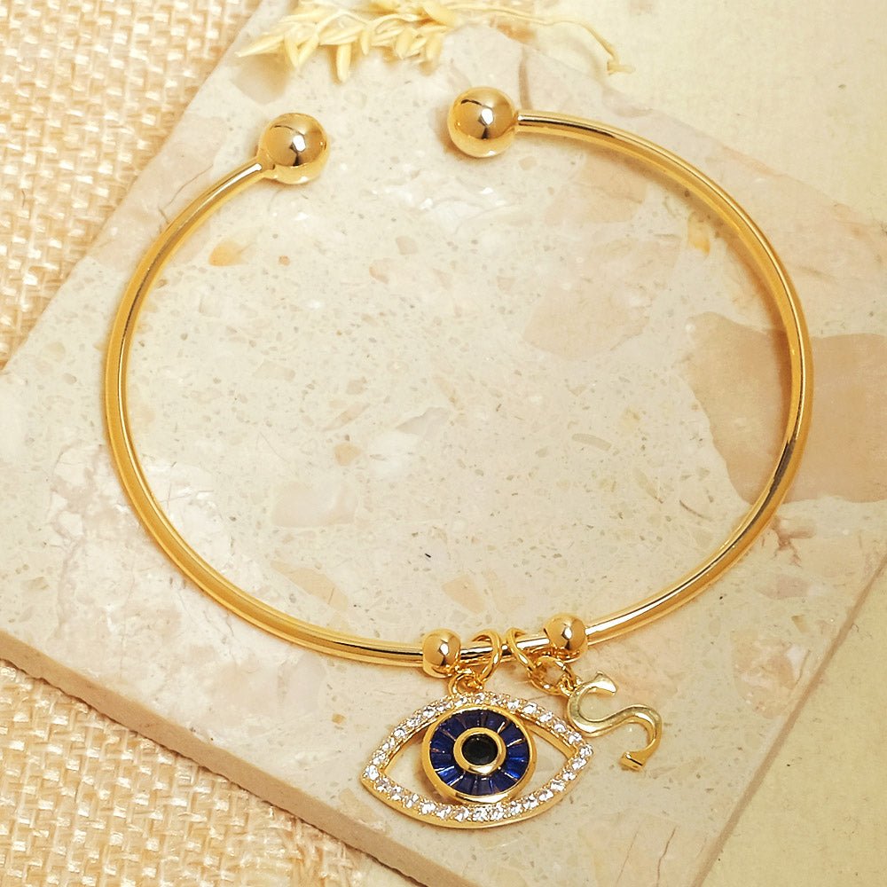 Personalized Evil Eye Bracelet (With Initial) - Upakarnaproduct_type