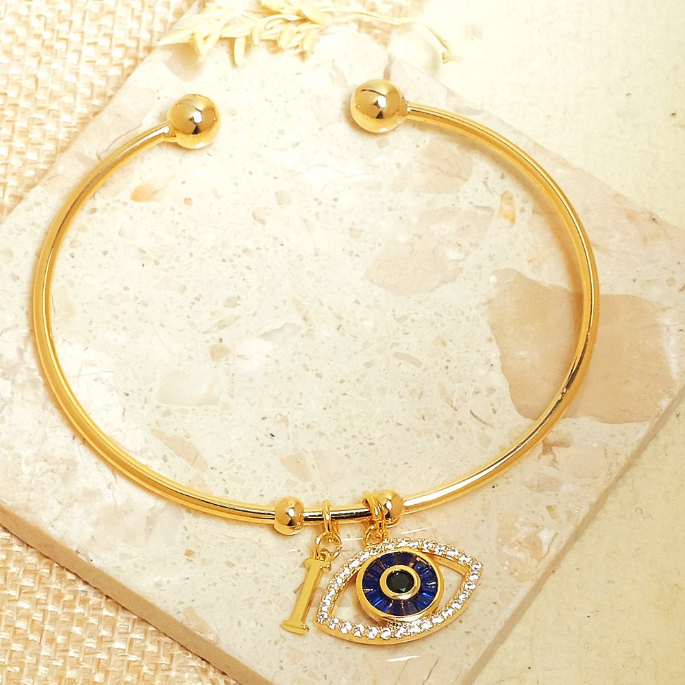Personalized Evil Eye Bracelet (With Initial) - Upakarnaproduct_type