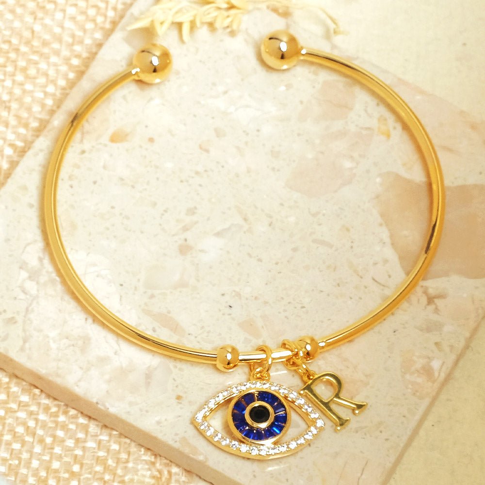 Personalized Evil Eye Bracelet (With Initial) - Upakarnaproduct_type