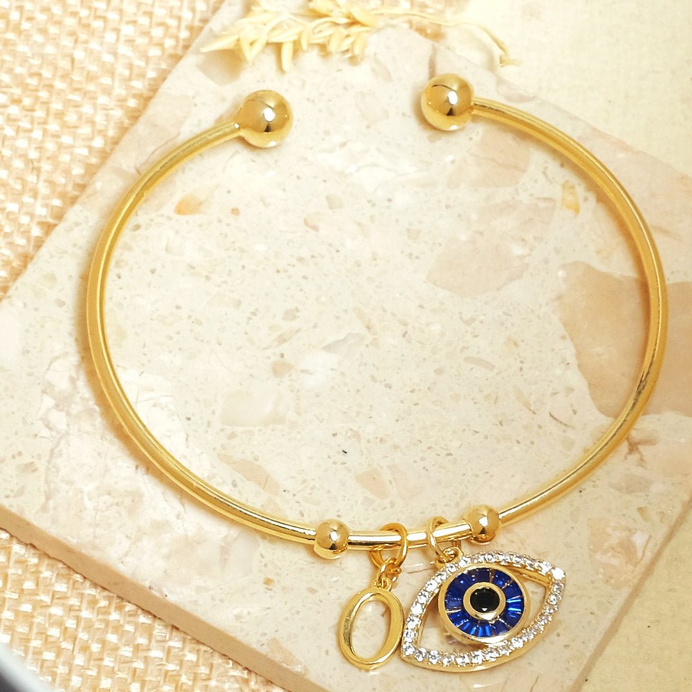 Personalized Evil Eye Bracelet (With Initial) - Upakarnaproduct_type