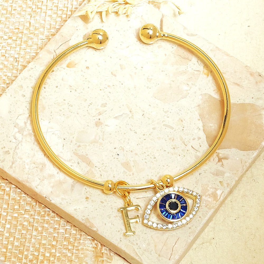 Personalized Evil Eye Bracelet (With Initial) - Upakarnaproduct_type