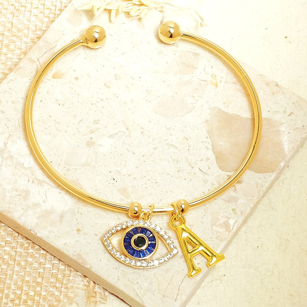 Personalized Evil Eye Bracelet (With Initial) - Upakarnaproduct_type
