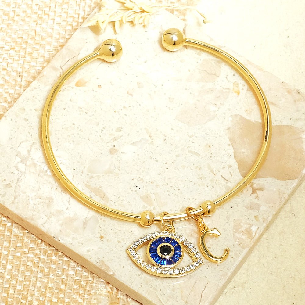 Personalized Evil Eye Bracelet (With Initial) - Upakarnaproduct_type