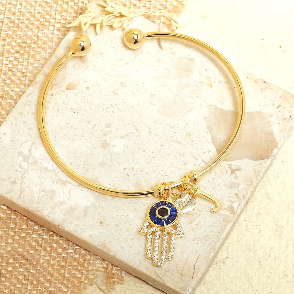 Personalized Hamsa Bracelet (With Initial) - Upakarnaproduct_type