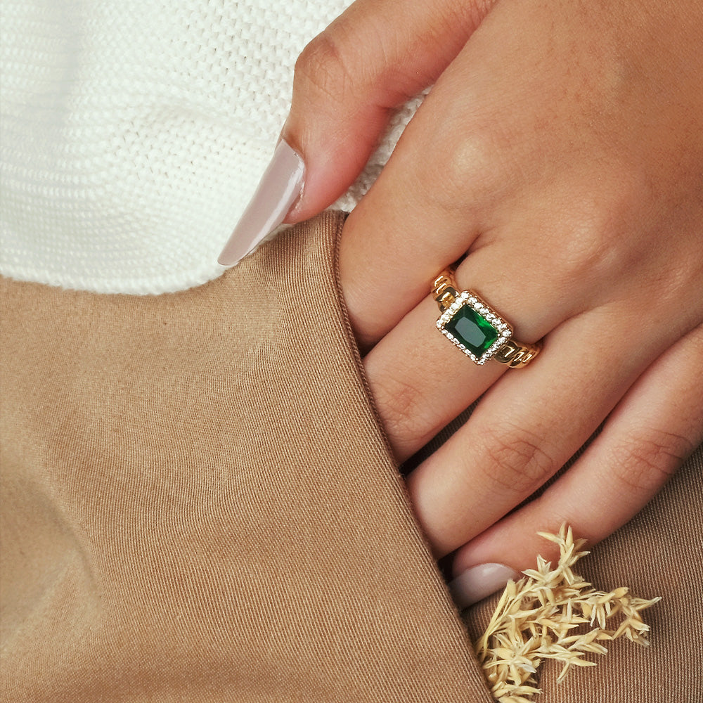 Emerald Gemstone Ring Exporter in India ,Emerald Gemstone Ring Manufacturer  from Surat