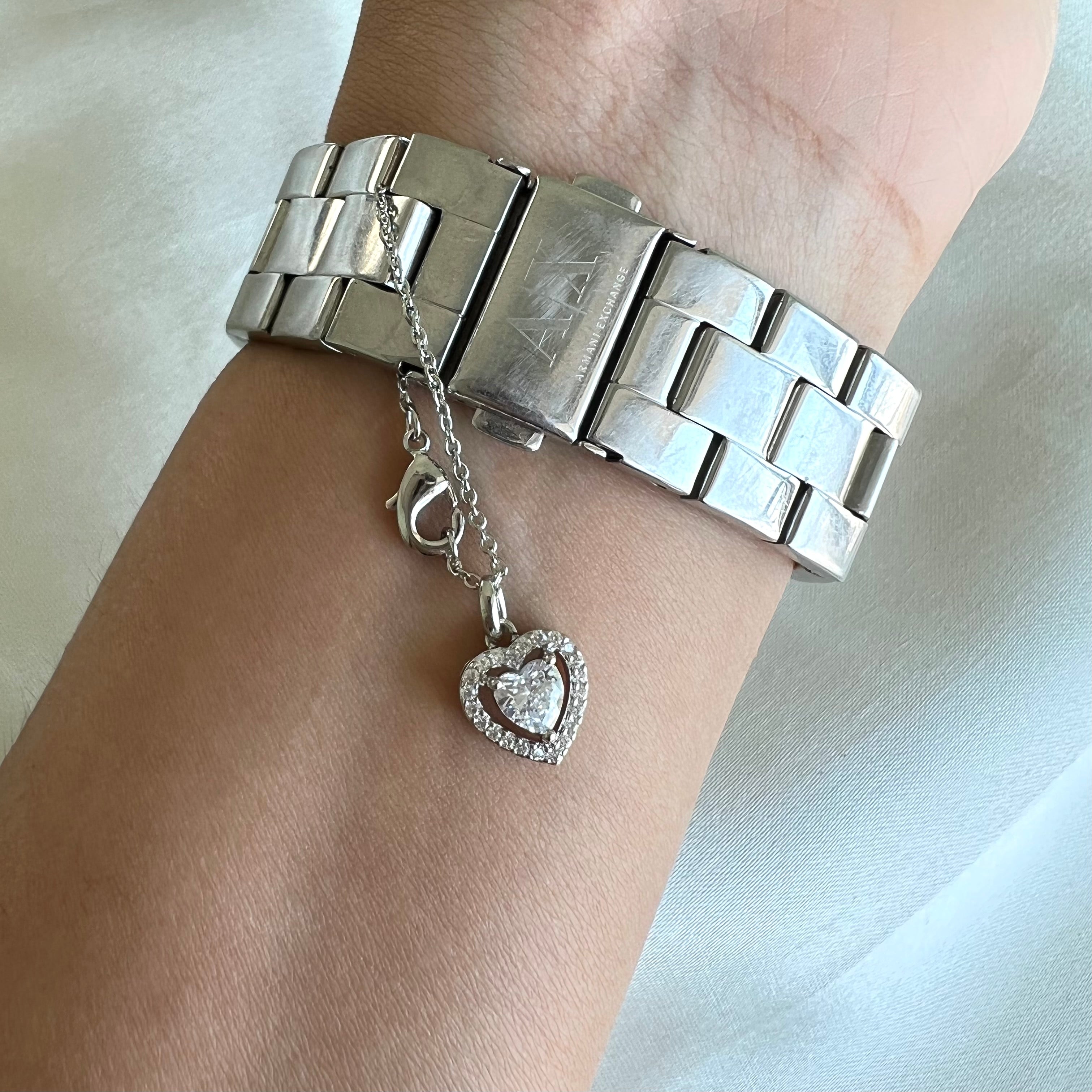 Silver Heart Watch Charm - Upakarna Jewelry