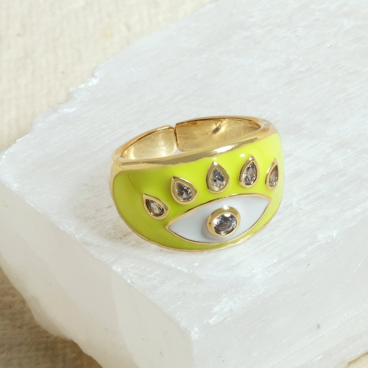 Studded Evil Eye Ring - Upakarnaproduct_type