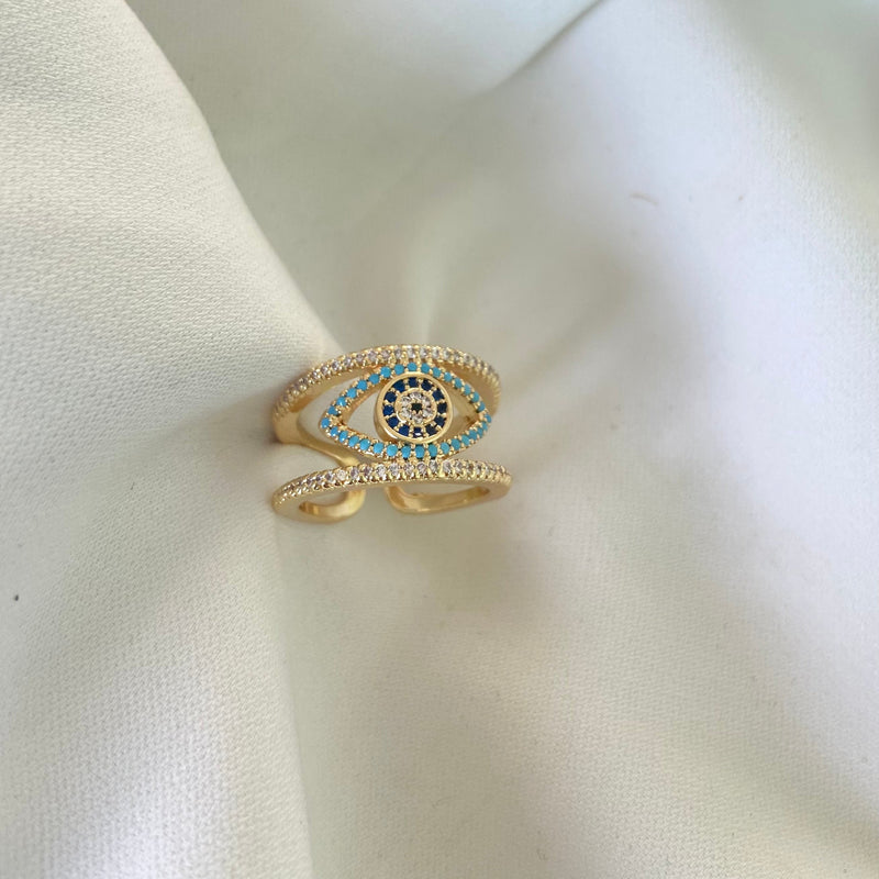 Stunning Evil Eye Band Ring - Upakarna Jewelry