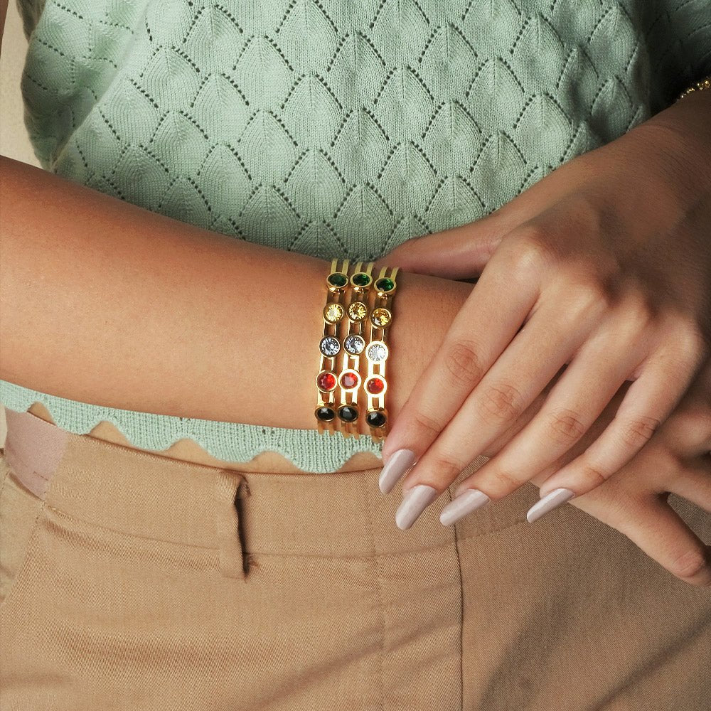 The Multi - Stone Rainbow Bangle - Upakarnaproduct_type