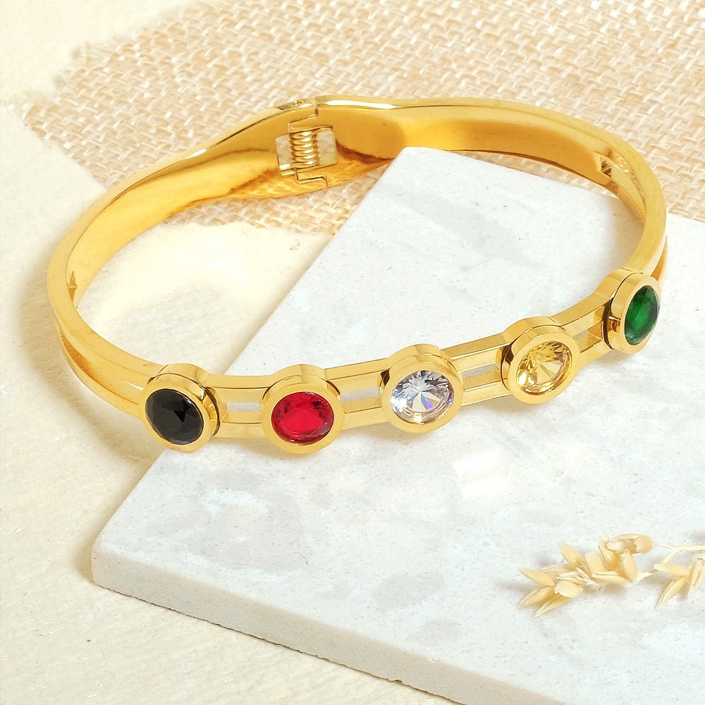 The Multi - Stone Rainbow Bangle - Upakarnaproduct_type