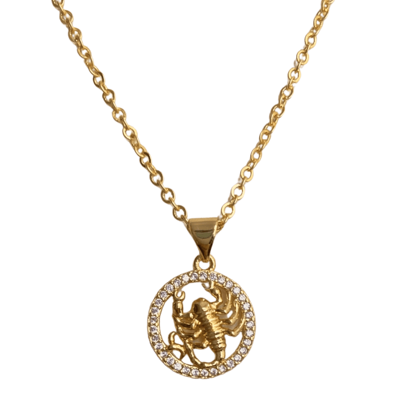 Zodiac Symbol Necklaces - Upakarna Zodiac Symbol Necklaces 9- Scorpion Aquarius Aries Cancer 14